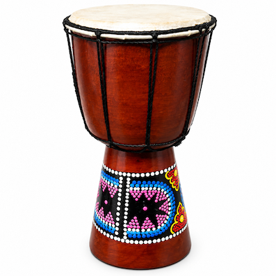 30cm Dot Painted Wooden Leather Drum